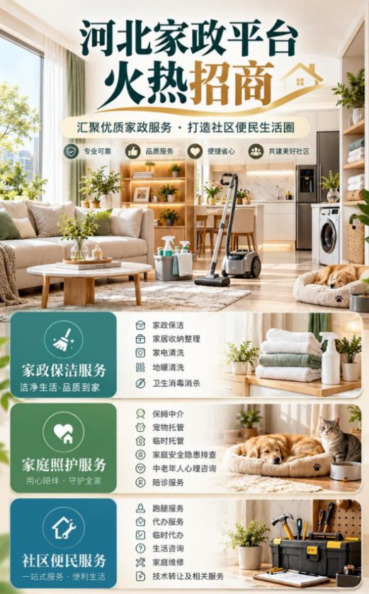 抢抓数字风口 掘金家政蓝海 — 河北家政行业互联网推广项目全国招商启动！
